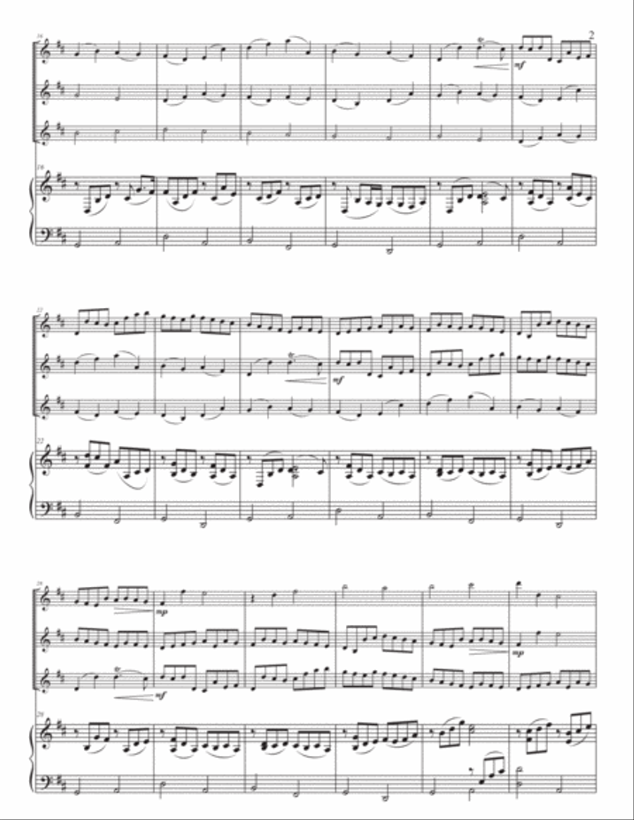 Canon in D, for three violins and piano Violin Solo scores gallery preview page 3