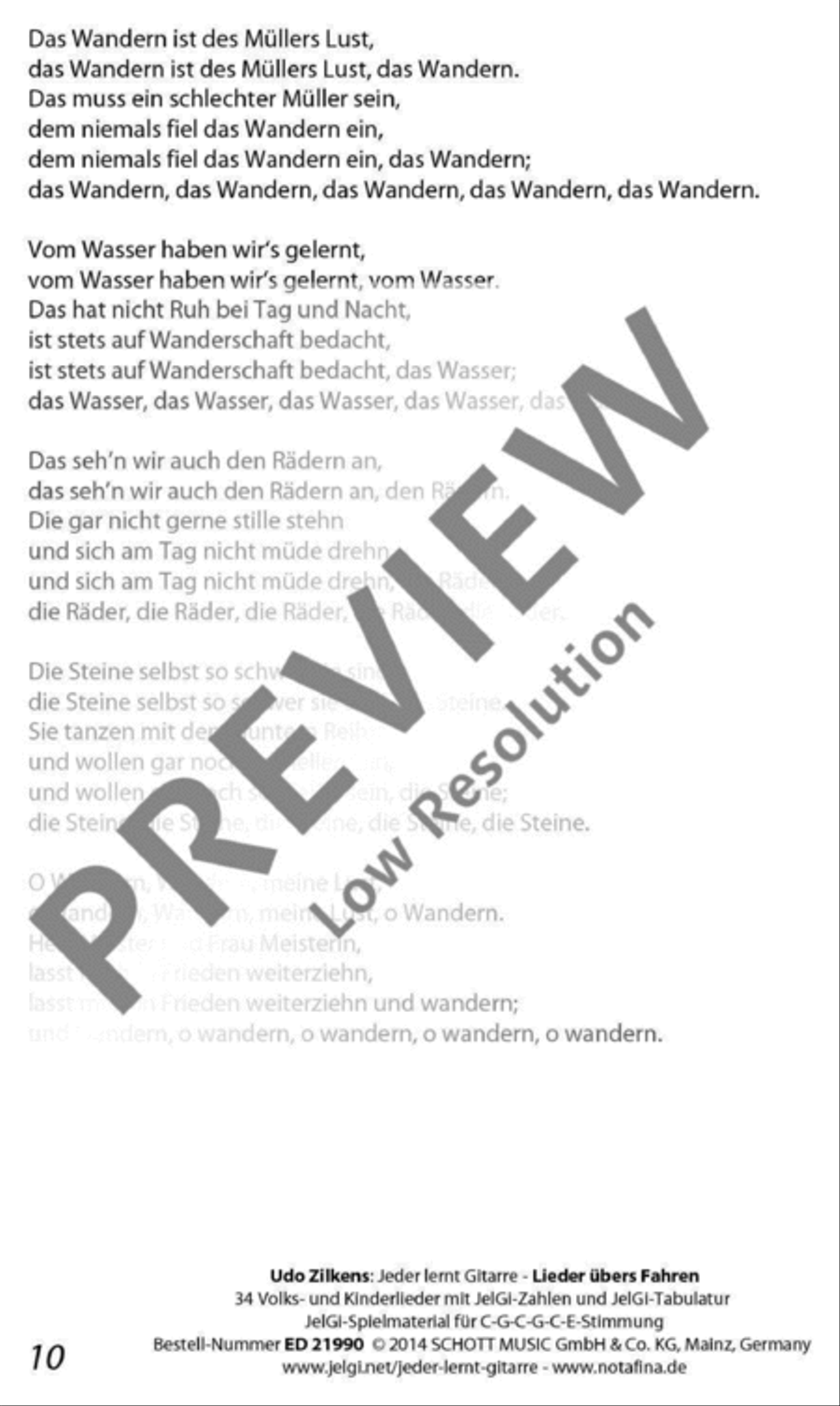 Jeder lernt Gitarre - Lieder übers Fahren Classical Guitar scores gallery preview page 11