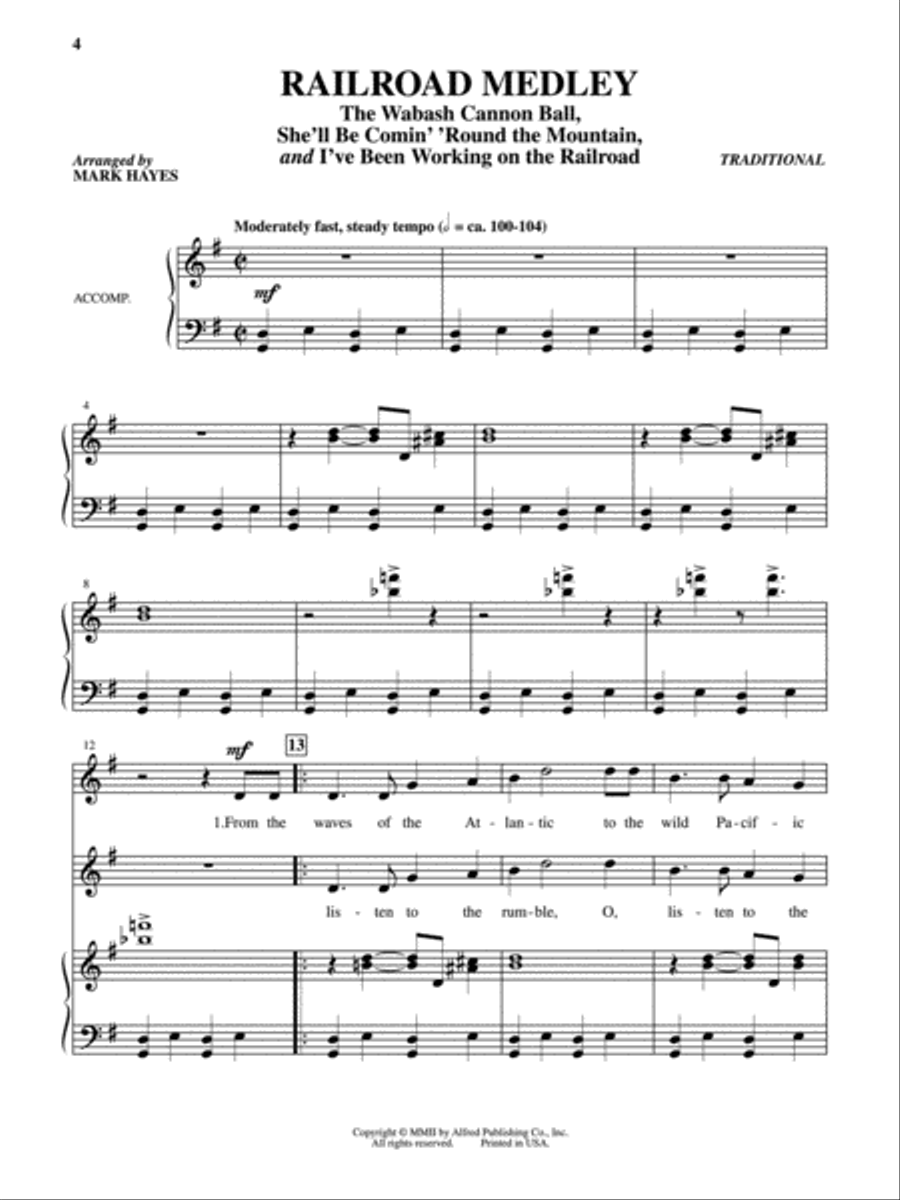 The Mark Hayes Vocal Solo Collection -- 10 Folk Songs for Solo Voice Medium-High Voice scores gallery preview page 3
