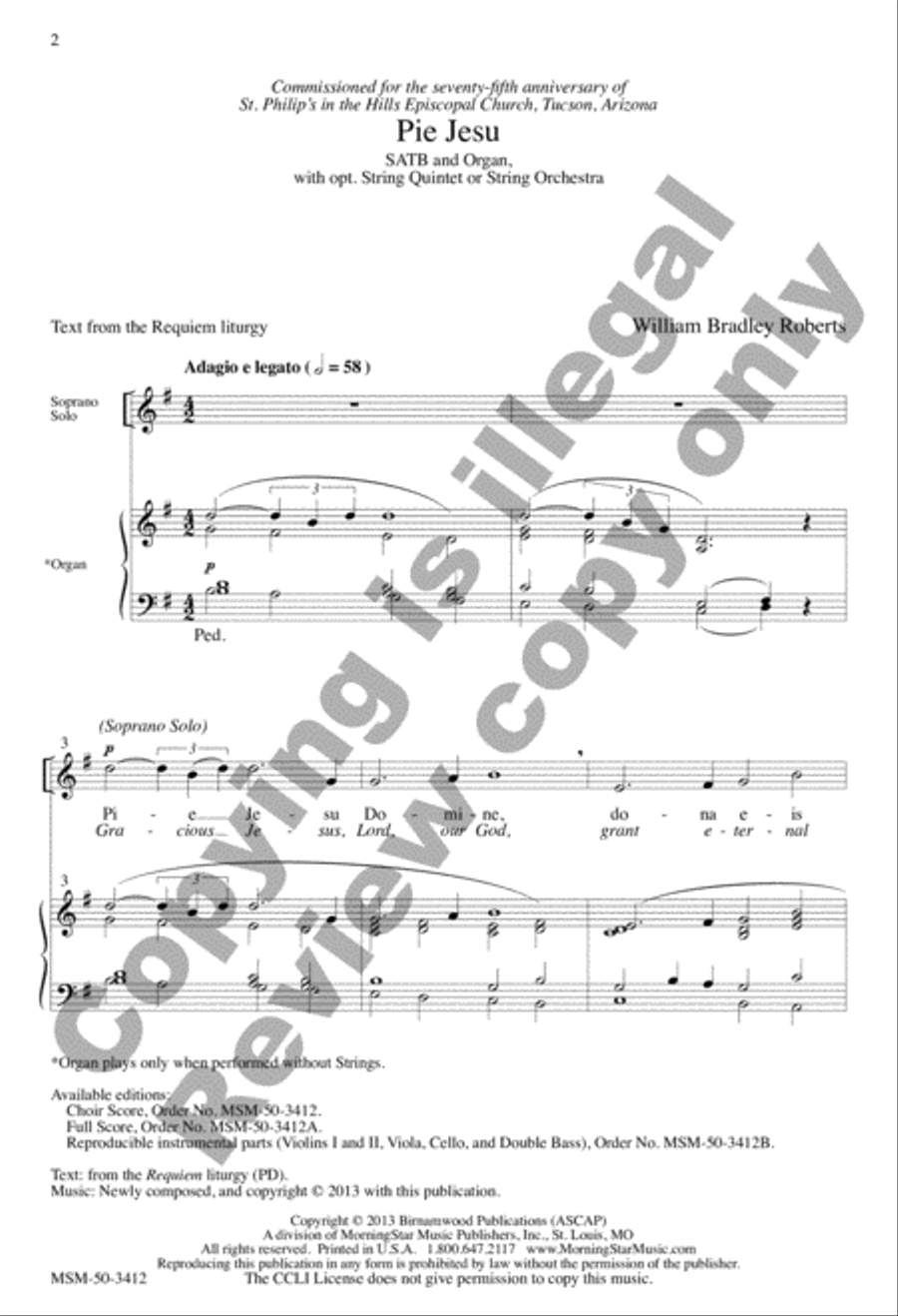 Pie Jesu Pie Jesu 4-Part scores gallery preview page 2