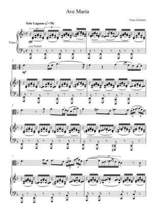 Franz Schubert - Ave Maria (Viola Solo) - F Key