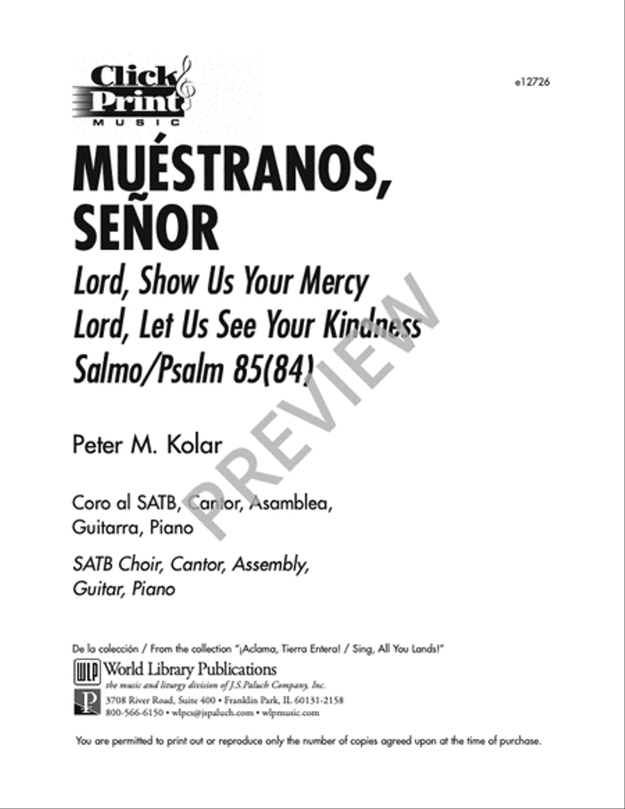 Muéstranos Señor / Lord Show Us Your Mercy 4-Part scores gallery preview page 3