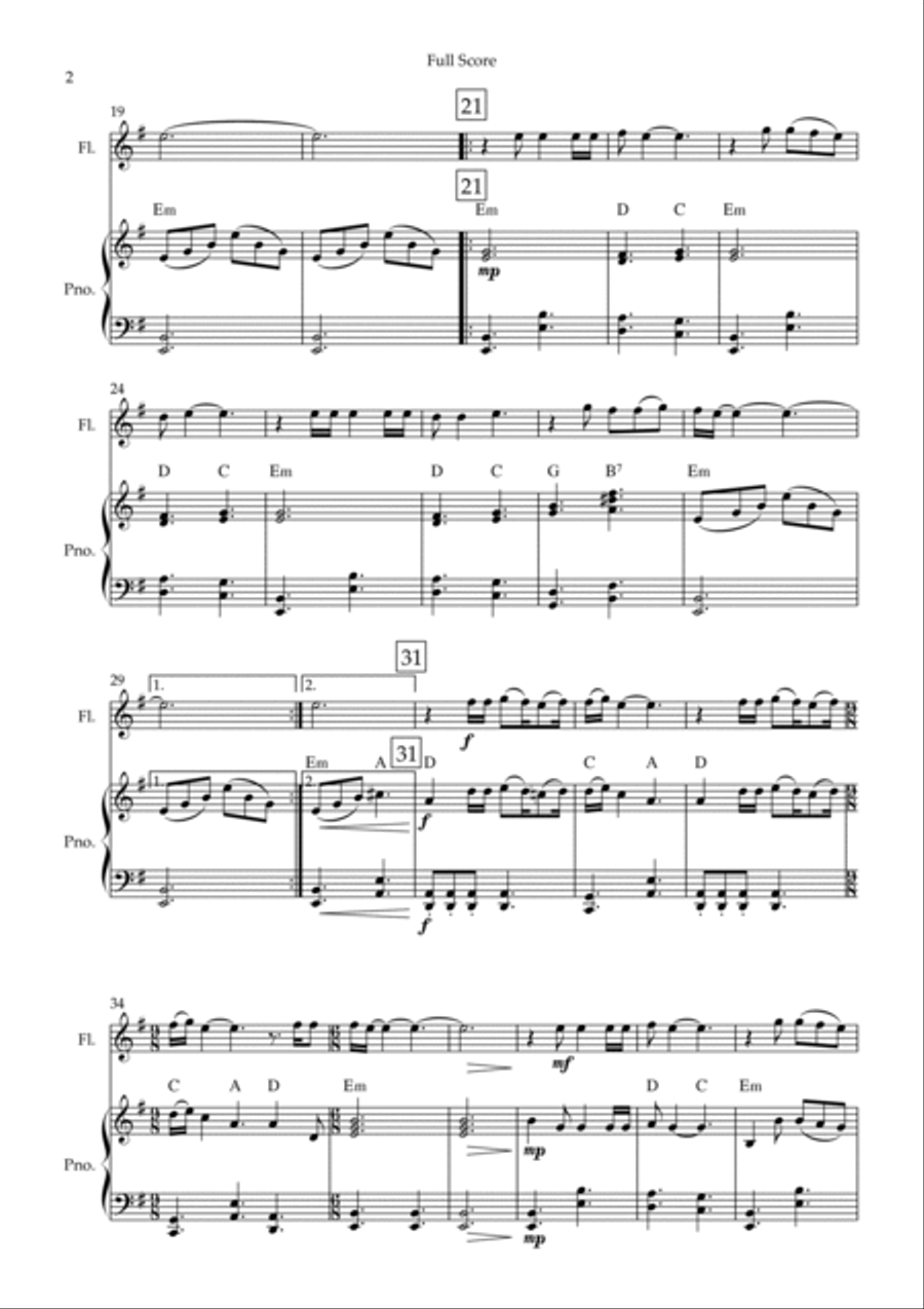Nothing Else Matters Flute Solo scores gallery preview page 2