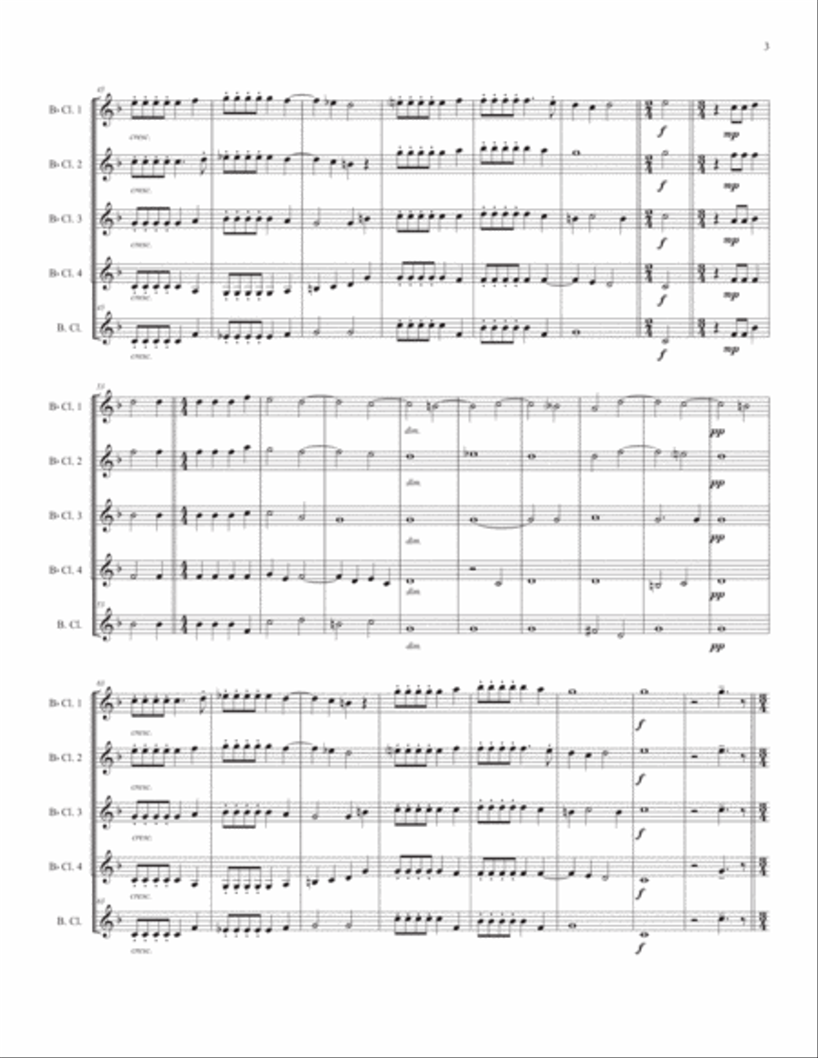 Hark all ye Lovely Saints for Clarinet Quintet Clarinet Quintet scores gallery preview page 5