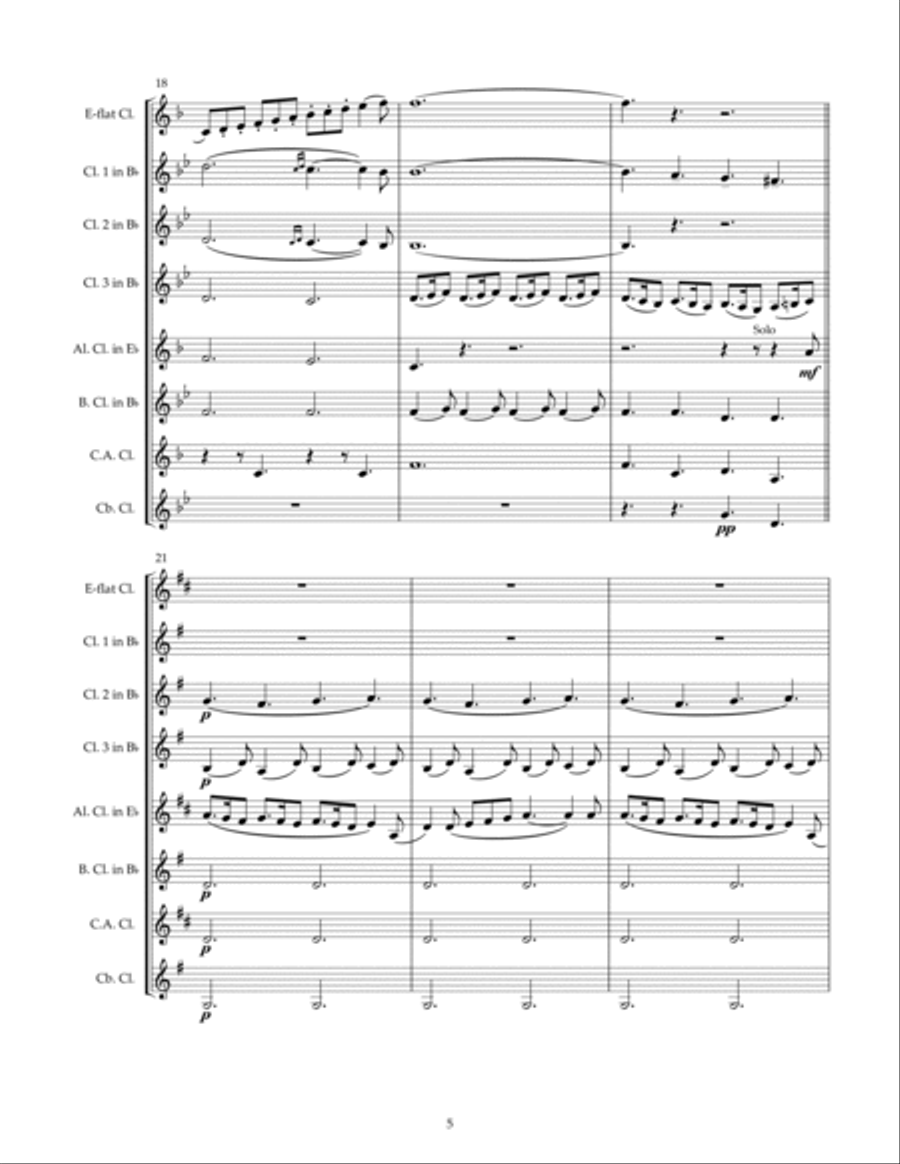 Gesu Bambino, for Clarinet Choir Clarinet Choir scores gallery preview page 5