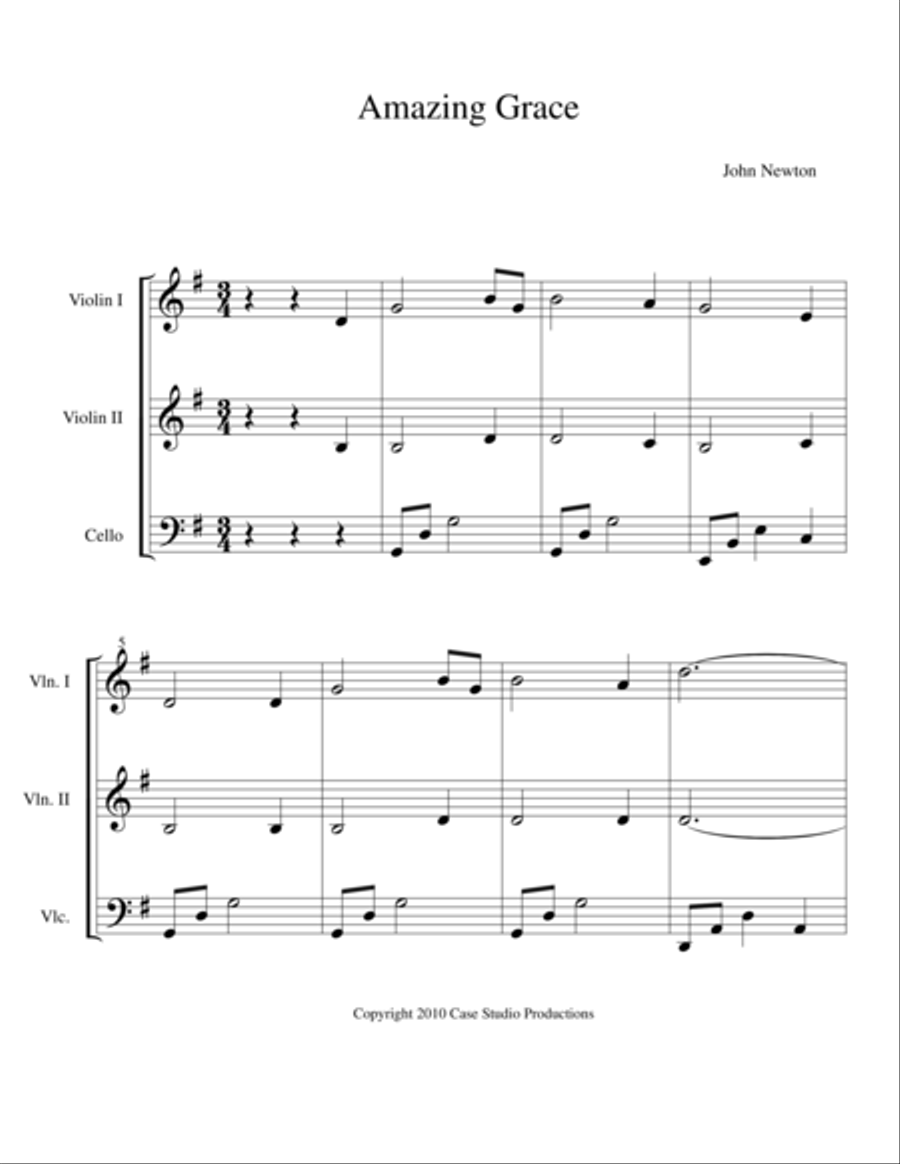 A Collection Of Hymns For String Trio book 1 String Trio scores gallery preview page 1