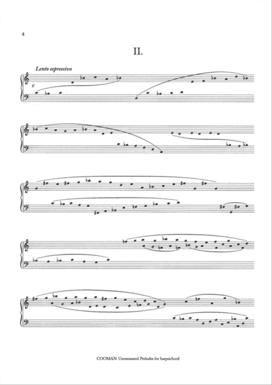 Carson Cooman: Unmeasured Preludes (2006) for harpsichord Harpsichord scores gallery preview page 4