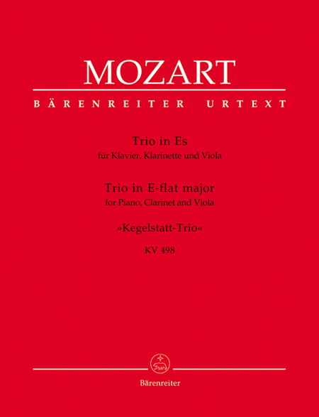 Trio for Piano, Clarinet and Viola E flat major, KV 498 by Wolfgang Amadeus Mozart Clarinet - Sheet Music