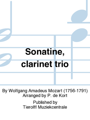 Book cover for Sonatine, Clarinet Trio