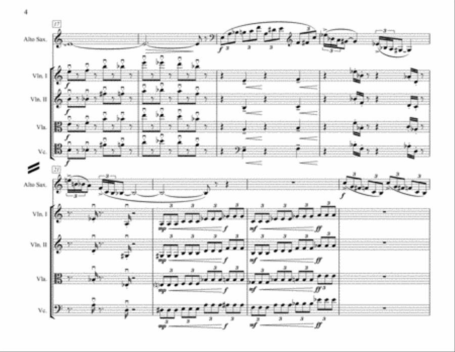 [Blank] Quintet for Alto Saxophone and String Quartet Chamber Orchestra scores gallery preview page 6