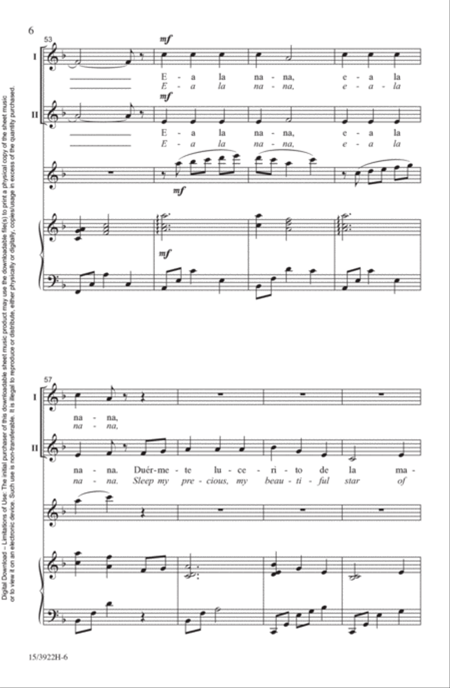 Ea la Nana Ea la Nana 4-Part scores gallery preview page 6