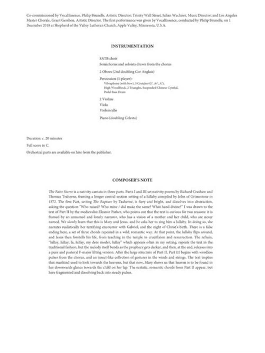The Faire Starre (Study Score) Choir scores gallery preview page 4