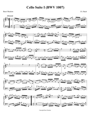 Bach Cello Suite in G Major: Duet arrangement