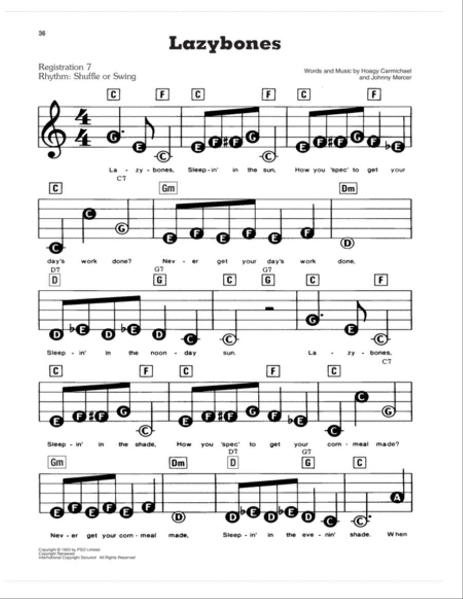 Lazybones Electronic Keyboard scores gallery preview page 1
