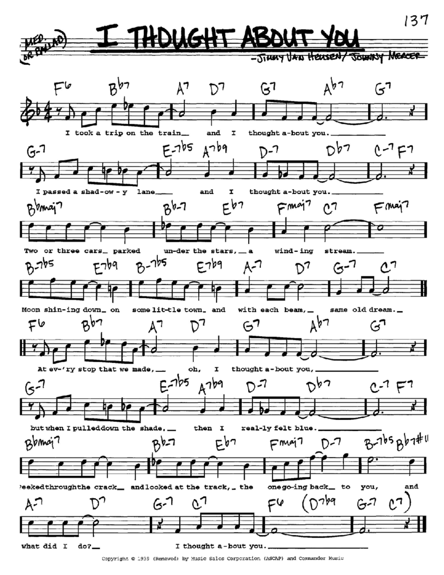 I Thought About You Voice scores gallery preview page 1