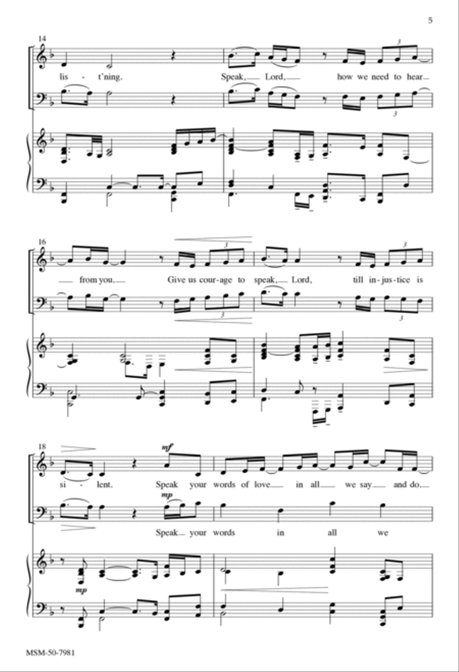 Speak, Lord 2-Part scores gallery preview page 5