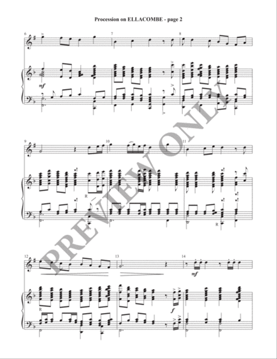Procession on ELLACOMBE (Director's Score) Handbell Choir scores gallery preview page 3
