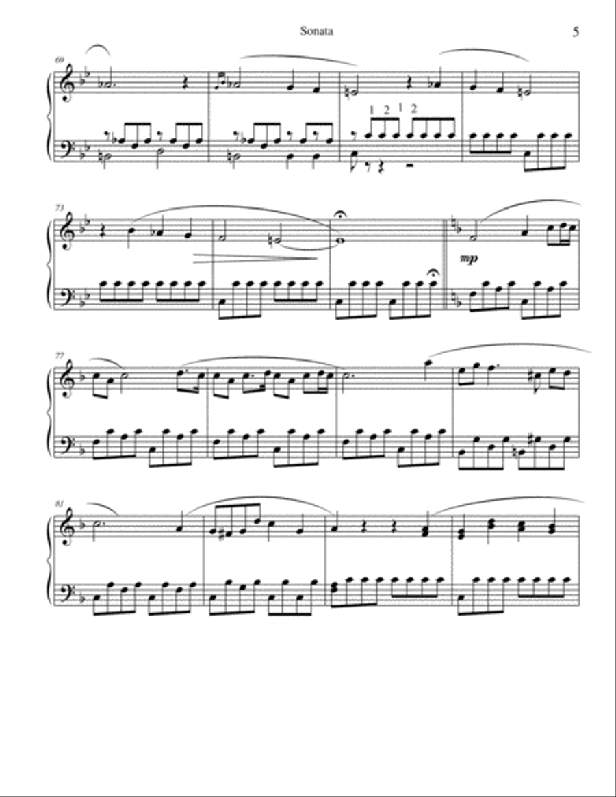 Sonata in B Flat For piano Piano Solo scores gallery preview page 6