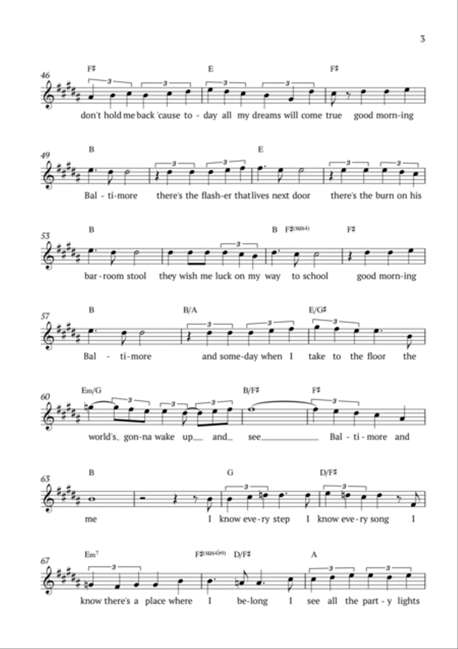 Good Morning Baltimore Piano scores gallery preview page 3