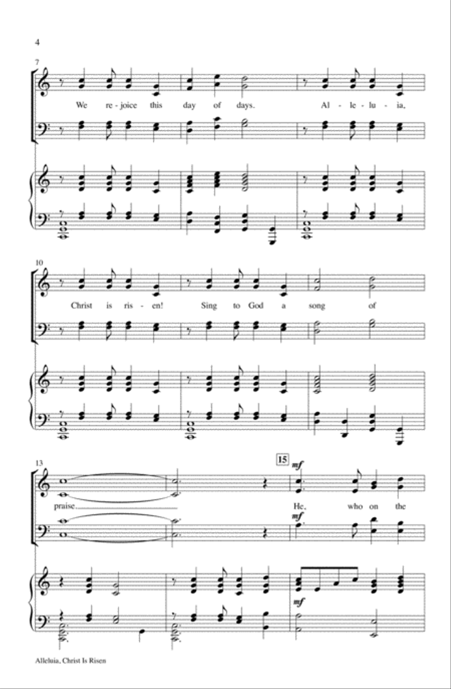 Alleluia, Christ Is Risen (An Easter Introit) 4-Part scores gallery preview page 5