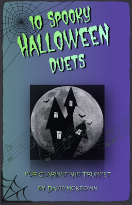 Book cover for 10 Spooky Halloween Duets for Clarinet and Trumpet