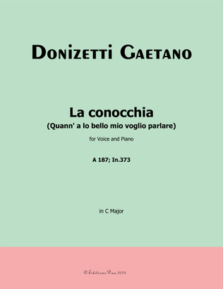 Book cover for La conocchia, by Donizetti, in C Major