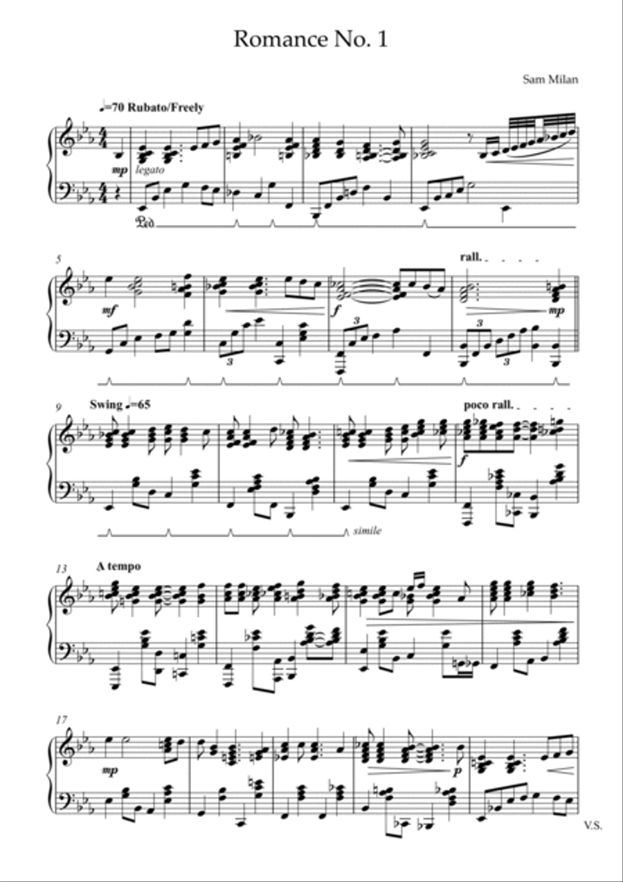 Romance No. 1 Piano Solo scores gallery preview page 1