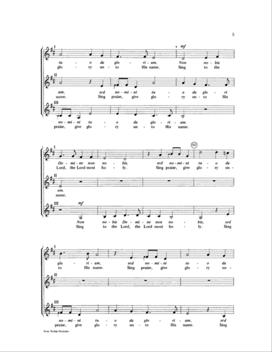 Non Nobis Domine Non Nobis Domine 3-Part scores gallery preview page 5