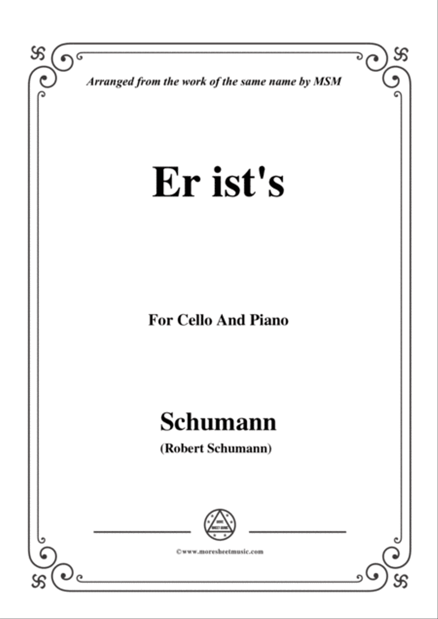 Schumann-Er ist's,Op.79,No.24,for Cello and Piano Piano scores gallery preview page 1