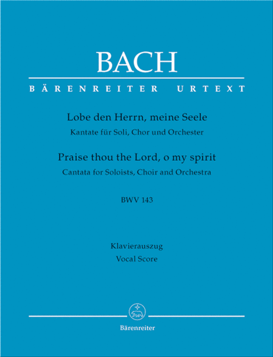 Praise thou the Lord, o my spirit, BWV 143 4-Part scores gallery preview page 1