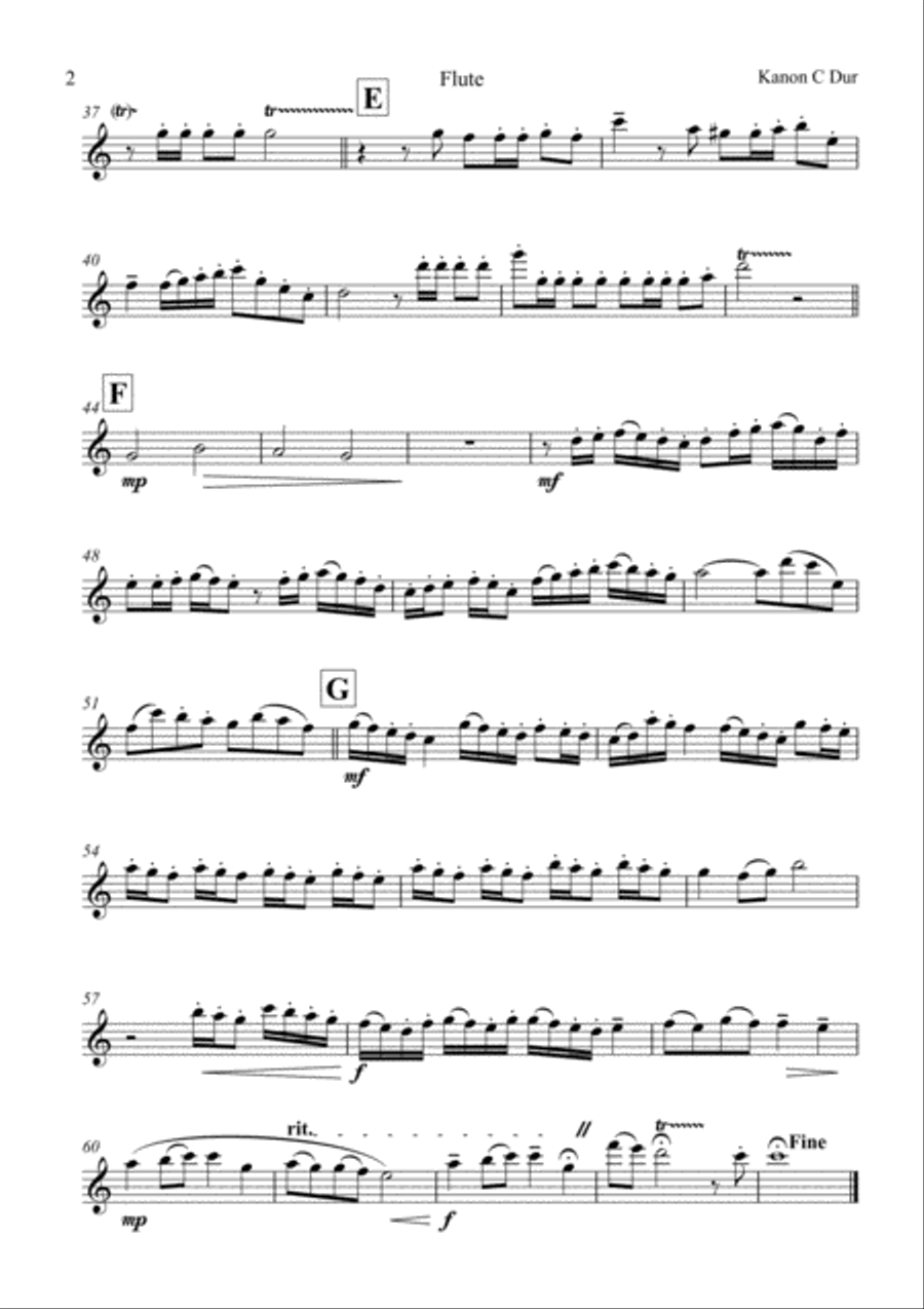Kanon C-Major Wind Quintet Woodwind Quintet scores gallery preview page 5