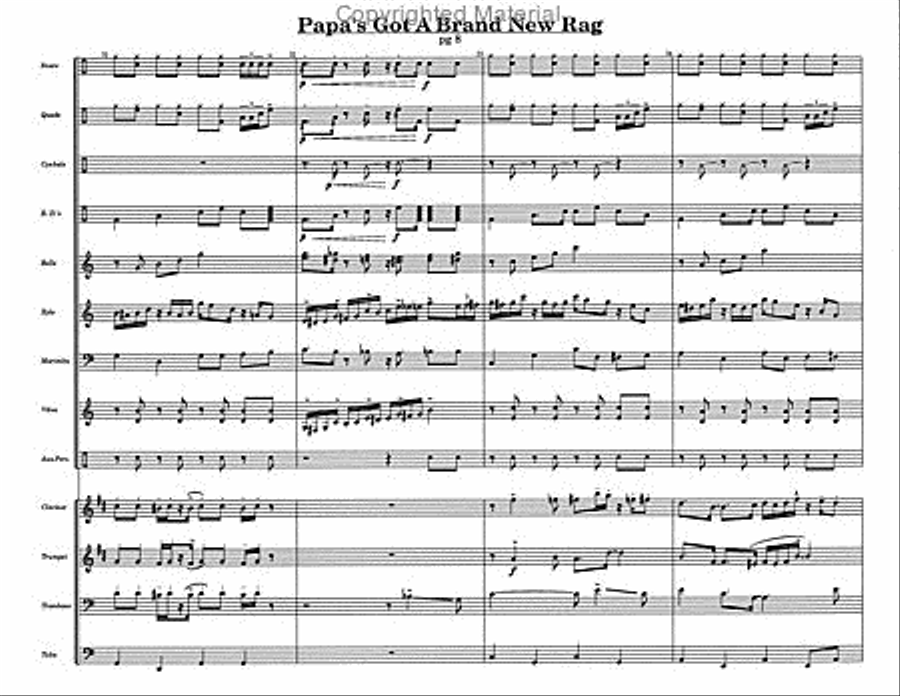 Papa's Got A Brand New Rag Percussion Ensemble scores gallery preview page 6
