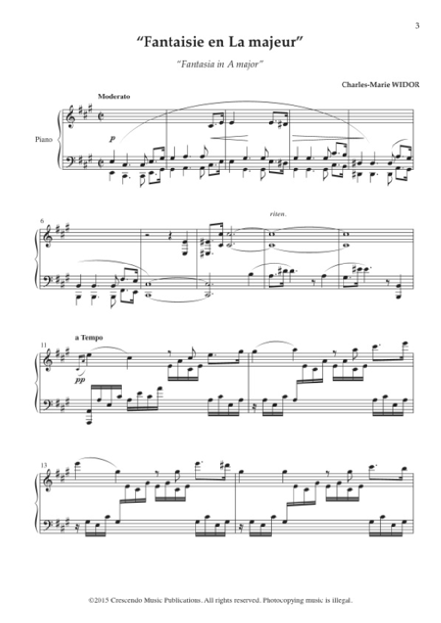 Fantaisie en La majeur Piano Solo scores gallery preview page 2