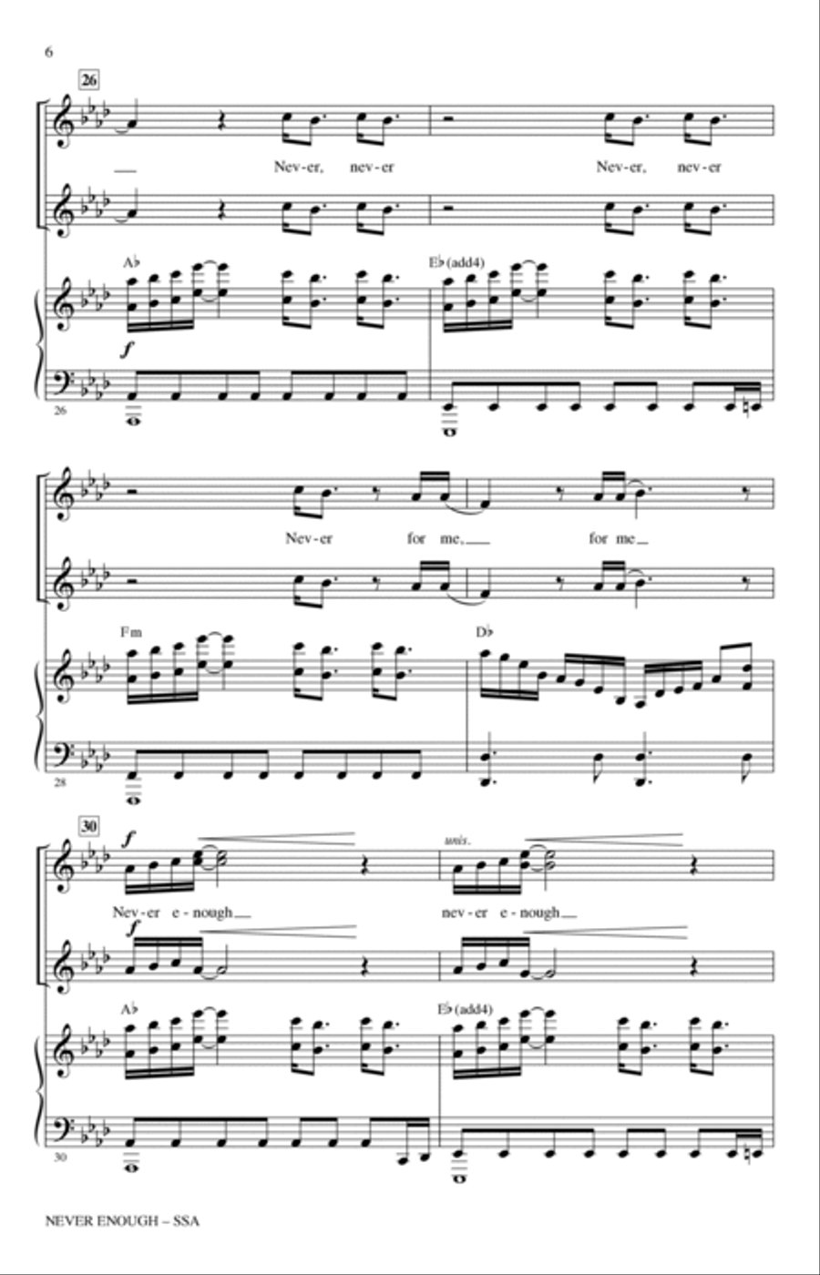 Never Enough (from The Greatest Showman) (arr. Mark Brymer) SSA scores gallery preview page 5