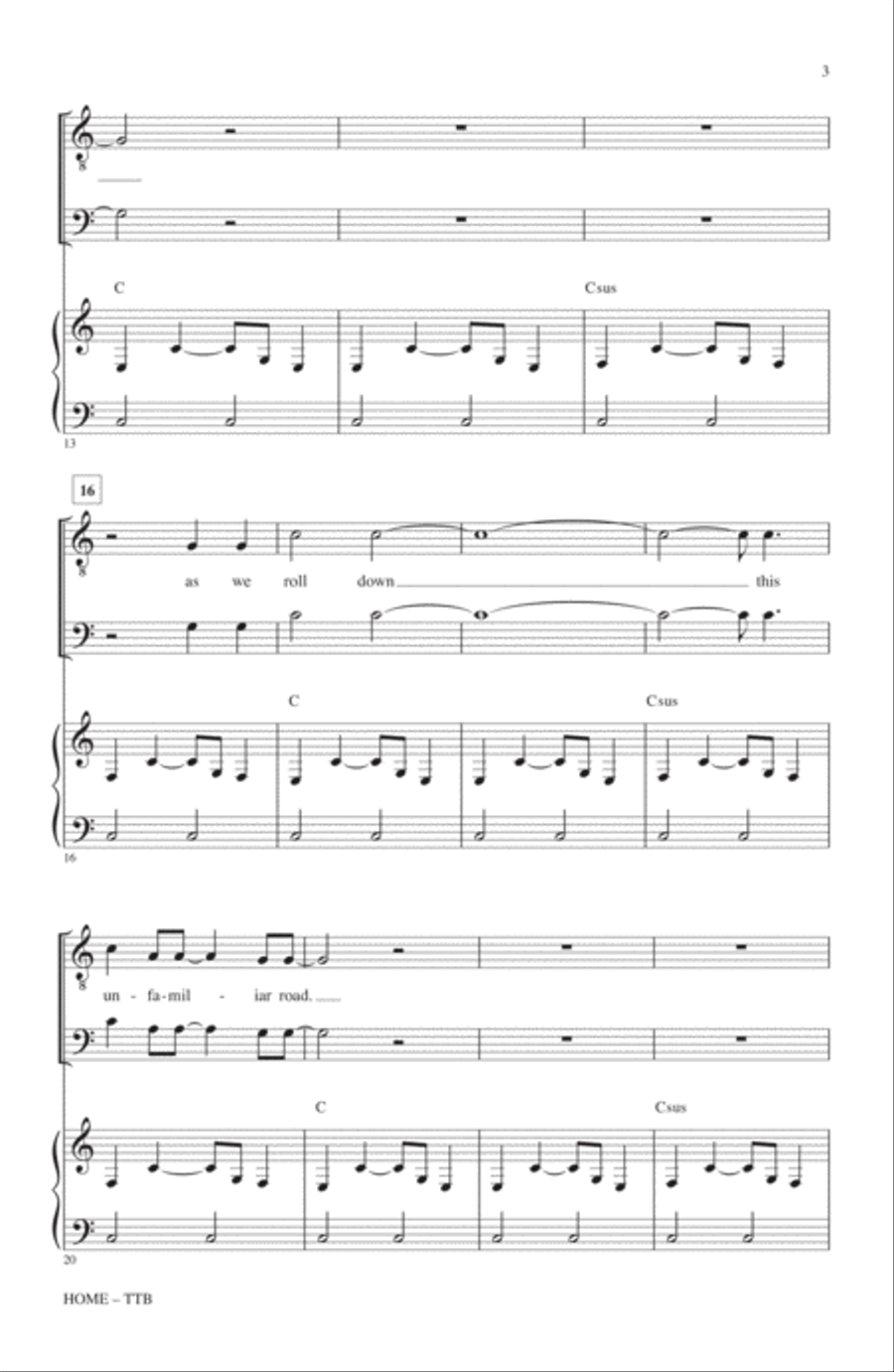 Home (arr. Alan Billingsley) TTB scores gallery preview page 2
