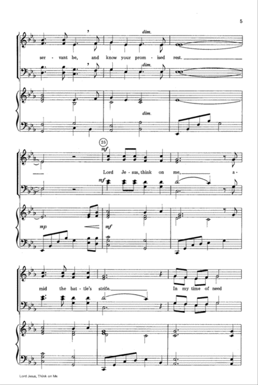 Lord Jesus, Think On Me Lord Jesus, Think On Me 4-Part scores gallery preview page 4