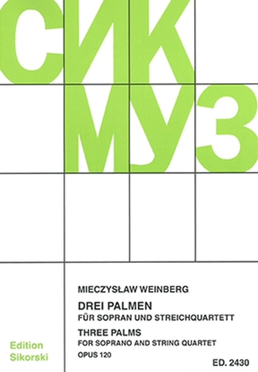 Three Palms for Soprano and String Quartet, Op. 120 String Quartet scores gallery preview page 1