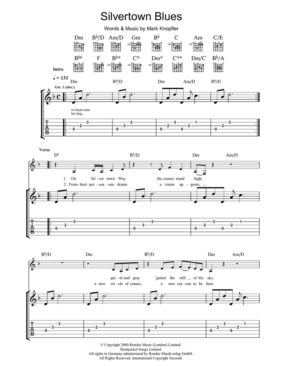 Silvertown Blues Electric Guitar scores gallery preview page 1