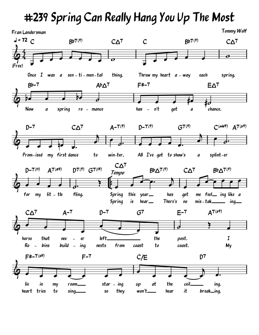 Spring Can Really Hang You Up The Most Piano, Vocal, Guitar scores gallery preview page 1