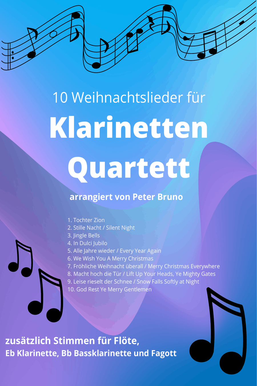 10 Weihnachtslieder für Holz Ensemble / 10 Christmas Songs For Woodwind Ensemble Woodwind Quartet scores gallery preview page 1