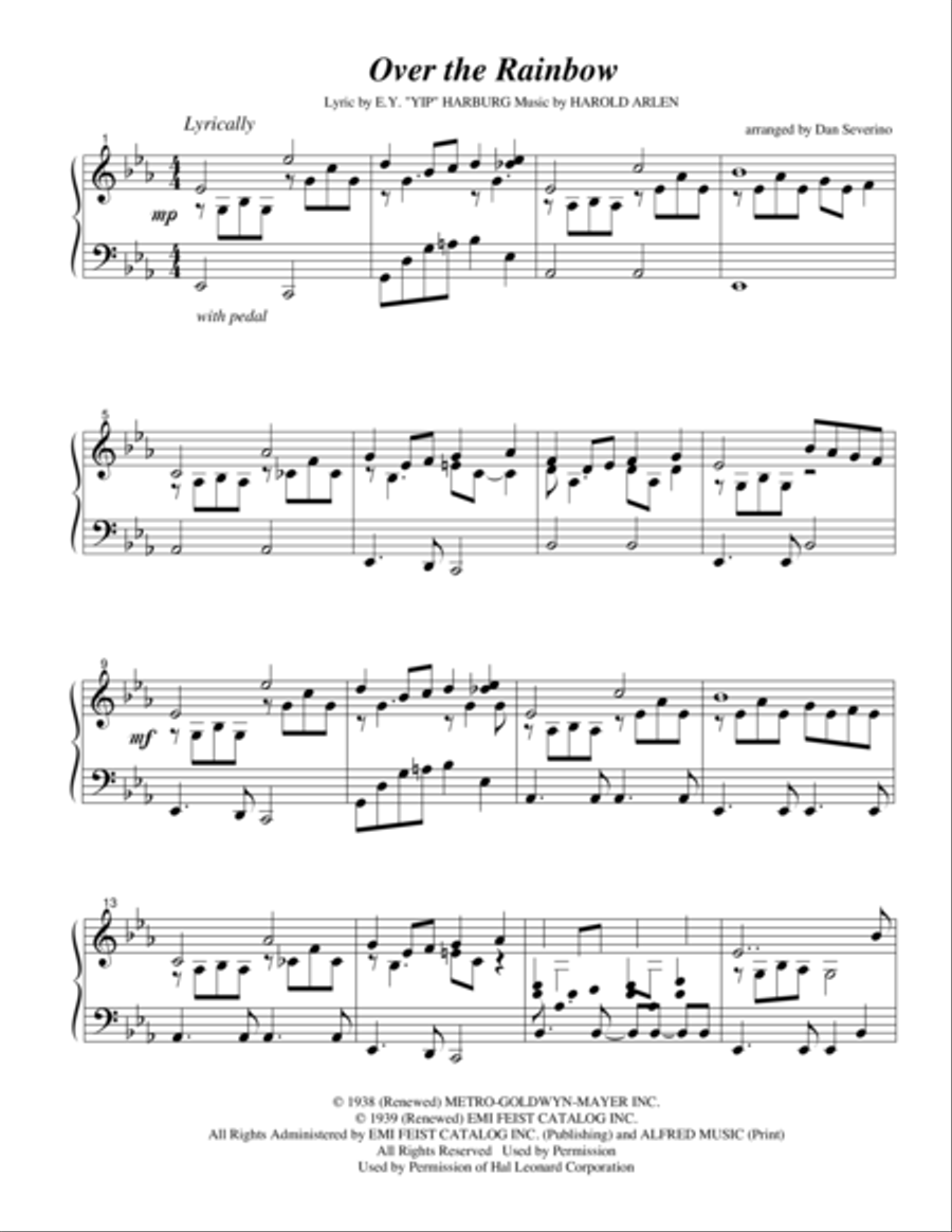 Over The Rainbow (from The Wizard Of Oz) Piano Solo scores gallery preview page 2
