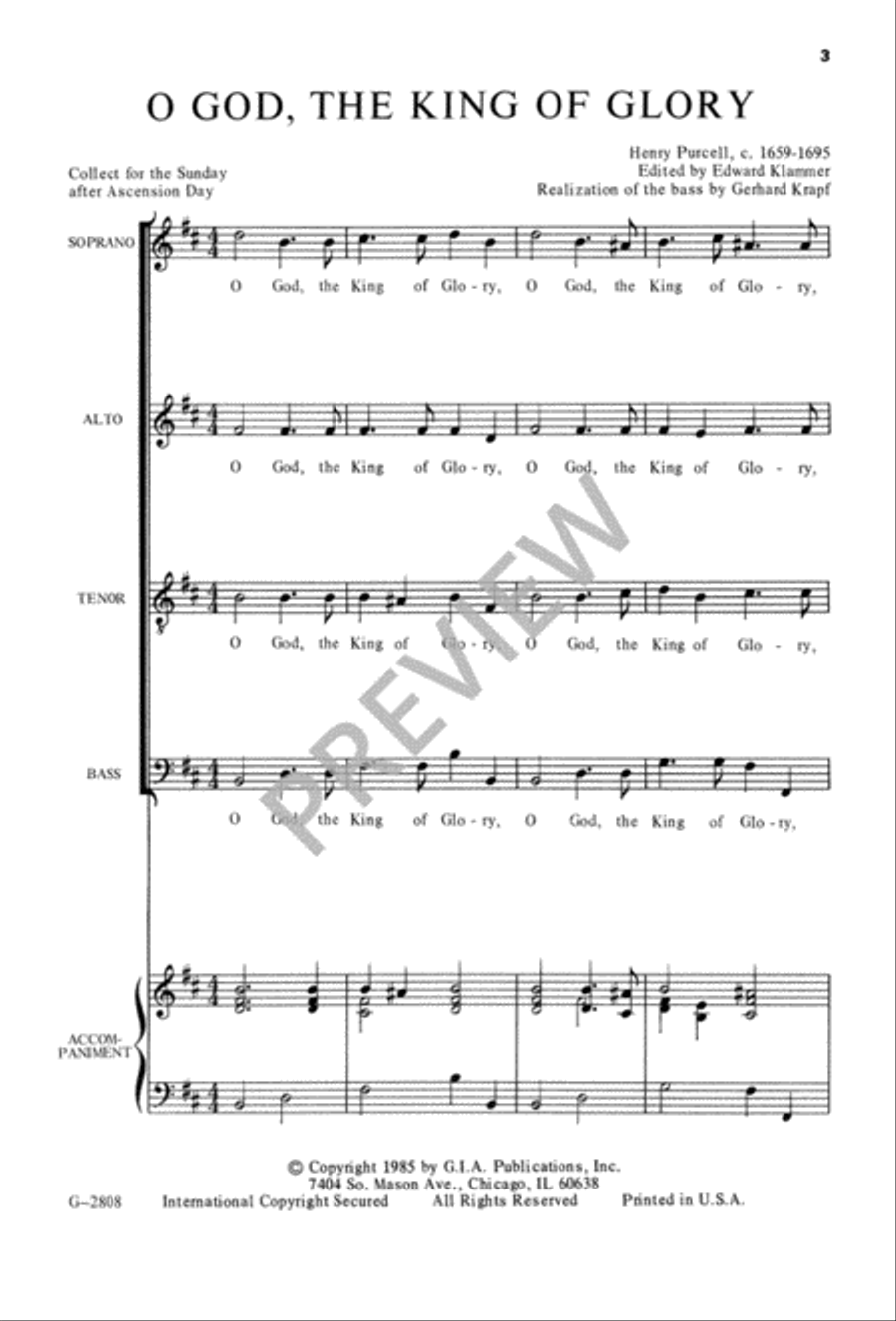 O God, the King of Glory O God, the King of Glory 4-Part scores gallery preview page 4