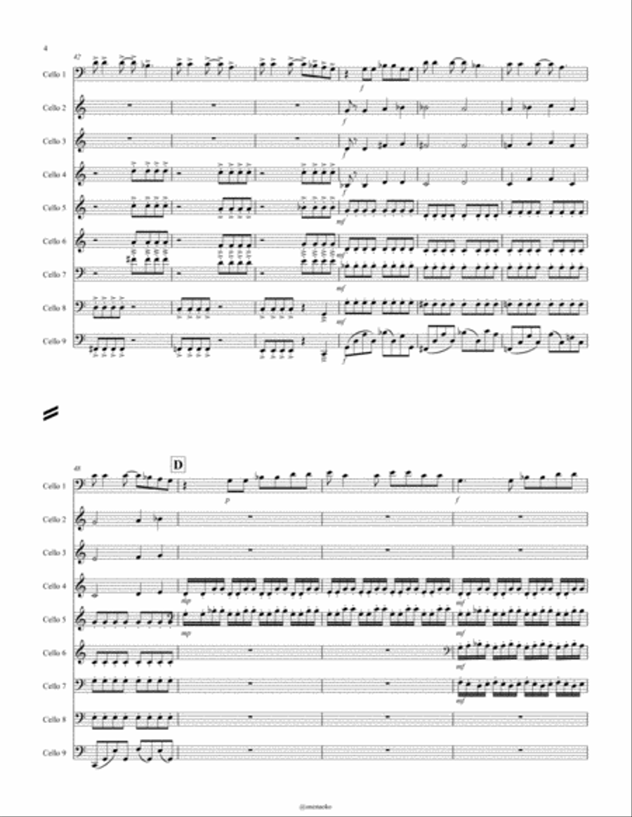 Mad World Cello scores gallery preview page 5