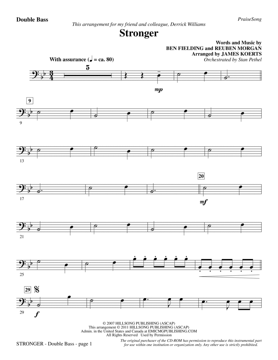 Stronger - Double Bass Choir scores gallery preview page 1
