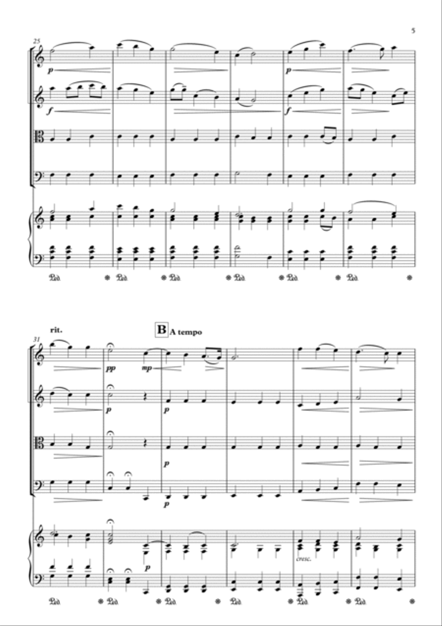 Be Thou My Vision with Handel Piano Quintet scores gallery preview page 5