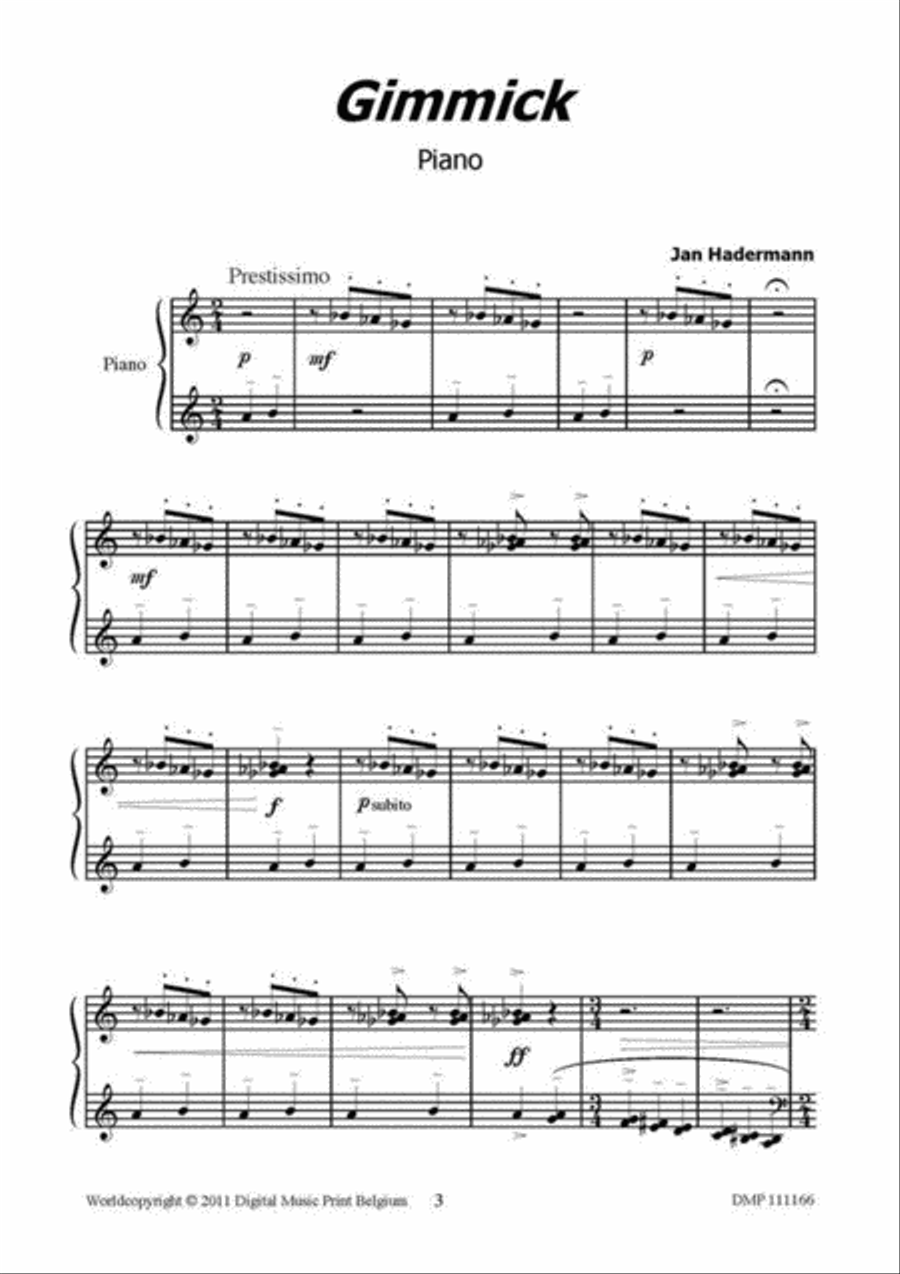 Gimmick Piano Solo scores gallery preview page 2