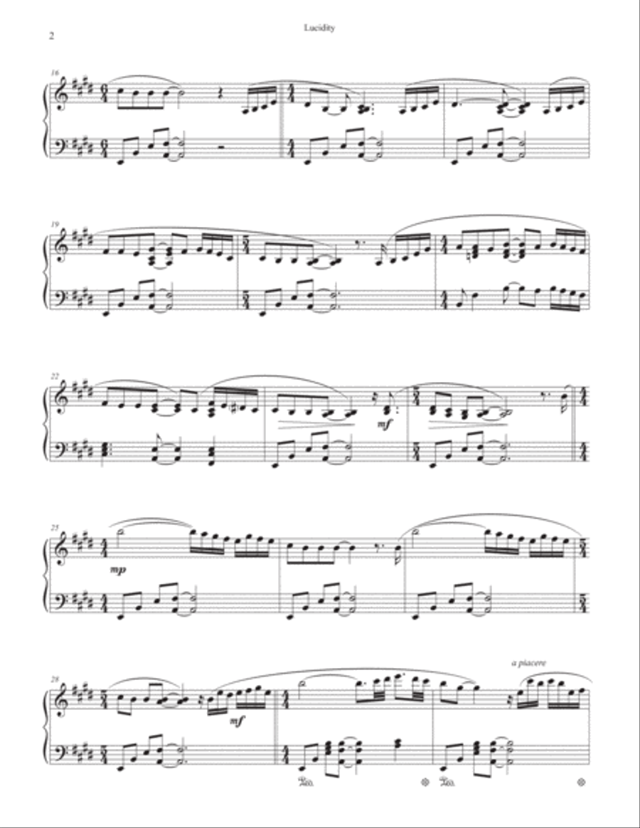 Lucidity Piano Solo scores gallery preview page 3