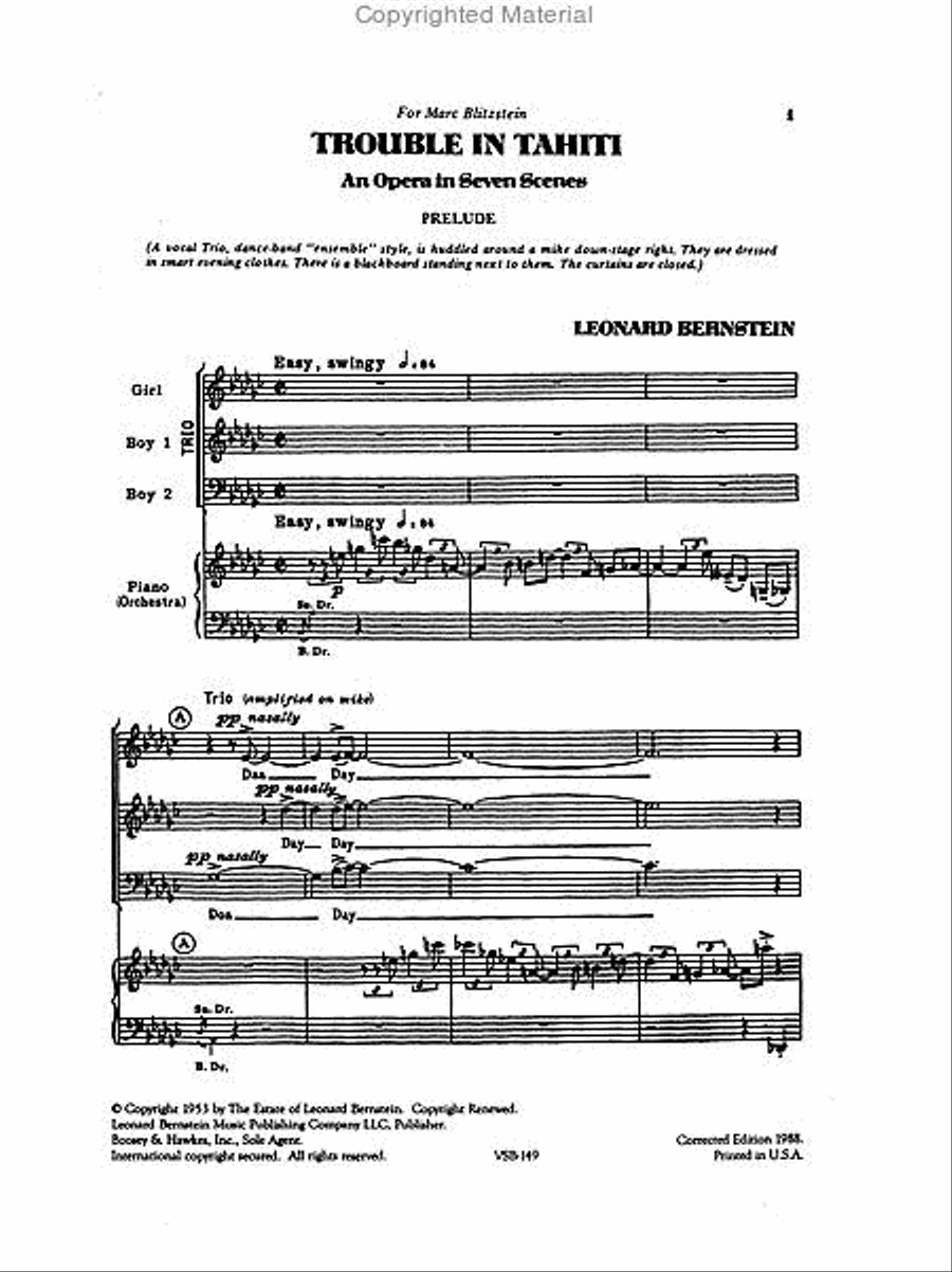 Trouble in Tahiti Choir scores gallery preview page 2