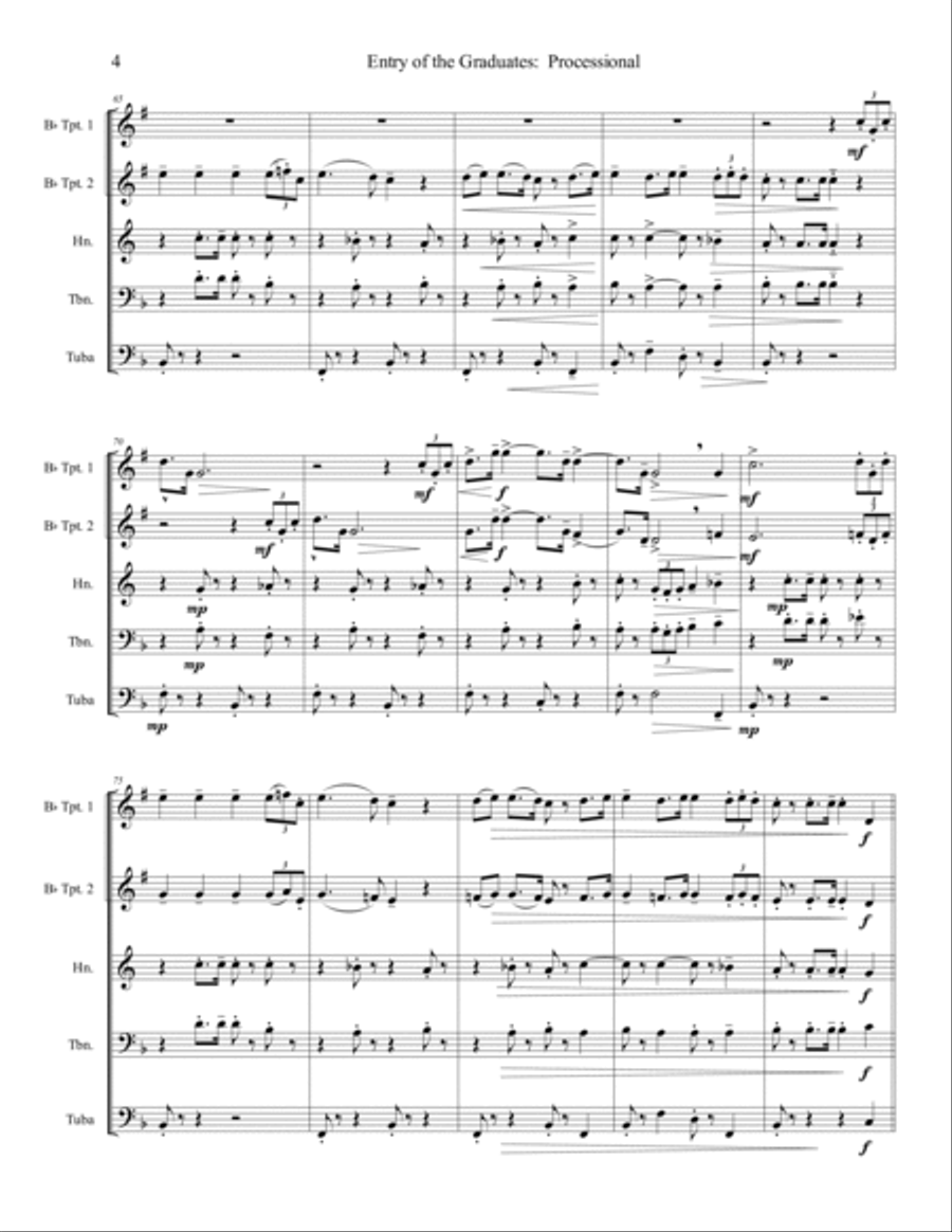 Entry of the Graduates: Processional Brass Ensemble scores gallery preview page 5