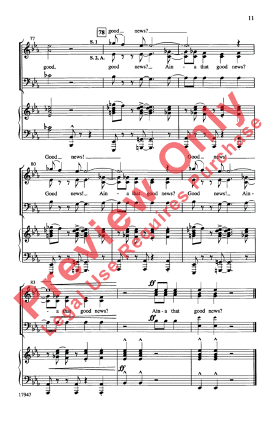 Ain't Got Time to Die (Ain-a That Good News?) 3-Part scores gallery preview page 11